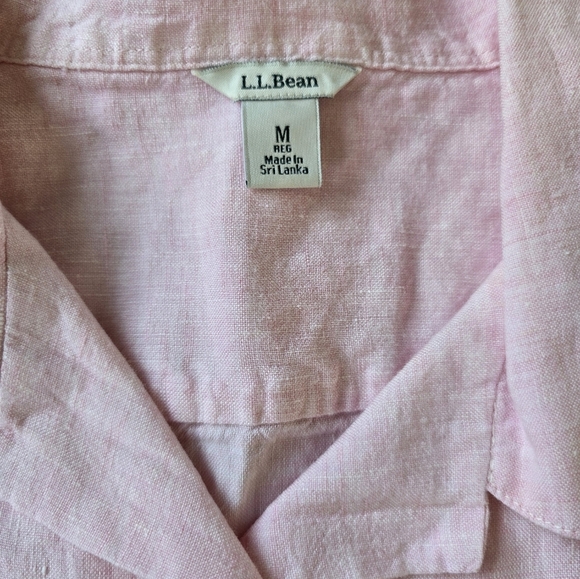 L.L. Bean 100% Linen Button Down Top Size Medium - Picture 6 of 7